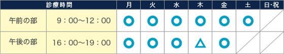 びさい眼科の診療カレンダー