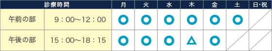 びさい眼科の診療カレンダー